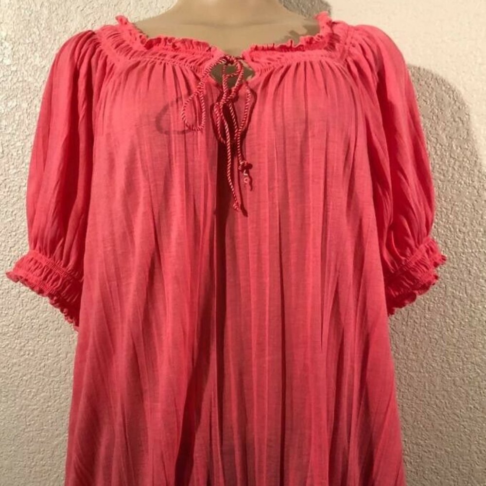 Faded Glory Off Shoulders Women Sz 2X Blouse Half Sleeve Solid color Pink